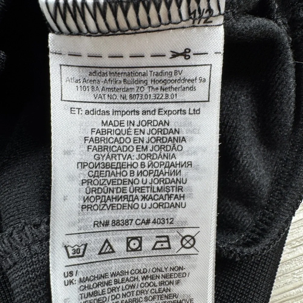 Adidas Men's Track Jacket Full Zip Black Large 3 Stripe Athletic Sportswear Y2K
